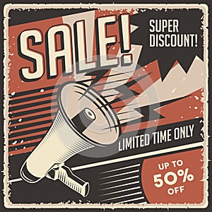 Retro Classic Vintage Super Sale Discount Poster