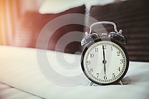 Retro clock on bad morning wake up times 6 o`clock