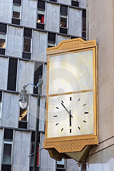 Retro clock on the exterior wall