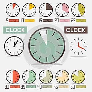 Retro Clock - Time Countdown Vector Set