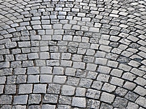 Retro cobblestone street