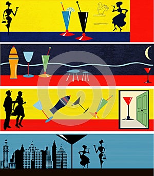 Retro Cocktail Web Banners