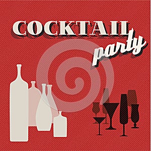 Retro Coctail party invitation card