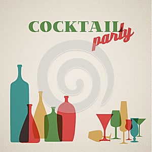 Retro Coctail party invitation card photo