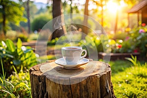 Retro Coffee in the Garden Morning Relaxation