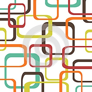 Retro color vector pattern background with squares - rounded