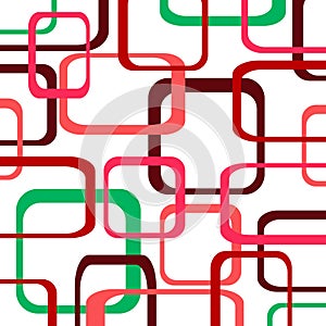 Retro color vector pattern background with squares - rounded