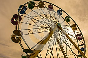 Retro Colored Multiple Rider Ferris Wheel