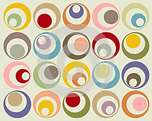 Retro colorful circles