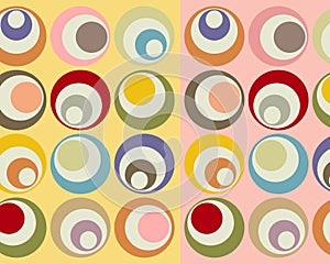 Retro colorful circles collage