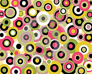 Retro colorful circles collage