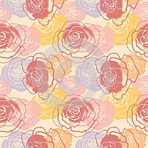 Retro colorful roses pattern