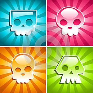 Retro Colorful Skulls