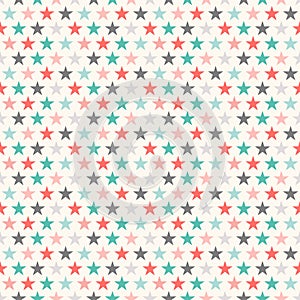 Retro colorful star seamless pattern. illustration