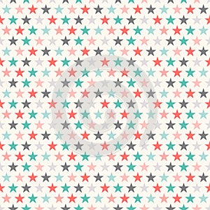 Retro colorful star seamless pattern. Vector