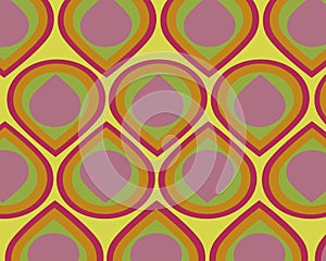 Retro colorful teardrops collage