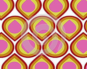 Retro colorful teardrops collage