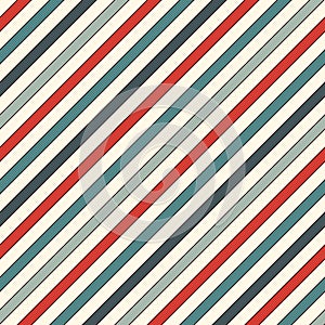 Retro colors diagonal stripes abstract background. Thin slanting line wallpaper. Seamless pattern with classic motif. photo