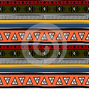 retro colors tribal vector seamless navajo pattern. aztec abstract geometric art print. ethnic hipster vector background.