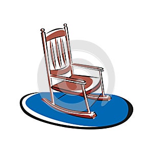 Retro Comfortable Pink Armchair, Cushioned Furniture with Upholstery. Interior Design Element Vector Illustration. EPS10