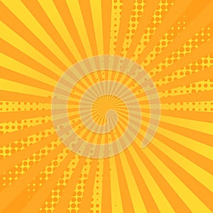 Retro comic background. Striped rays background for comics book.