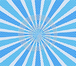 Retro comic blue striiped and dot background raster gradient hal