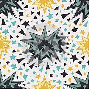 Retro Comic Book Explosion Seamless Pattern