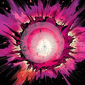 Retro Comic Book Style Magenta Supernova Explosion