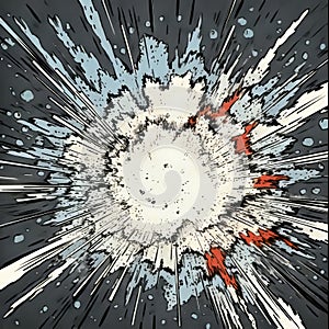 Retro Comic Book Style Supernova Explosion Illustration