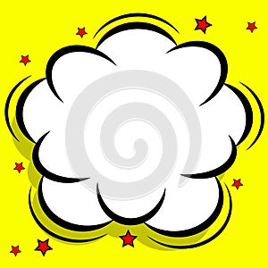 Retro comic design cloud. Flash explosion speech bubbles.