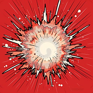 Retro Comic Explosion: Vibrant Red Supernova Burst