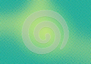 Retro comic green turquoise pop art background with gradient halftone dots design