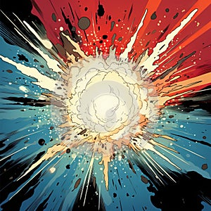 Retro Comic Illustration: Dramatic Splendor Of A Supernova Explosion