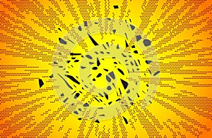 Retro comic rays yellow dots background. Vector illustration in pop art retro style