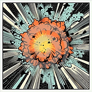 Retro Comic Style Pop Art Explosion Vector Illustration photo