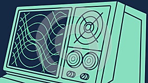 Retro Computer Console Interface, Vintage Tech UI Design, vector design Generative AI