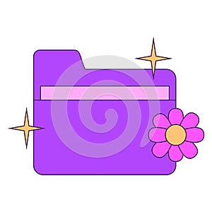 Retro computer folder windowns elements.