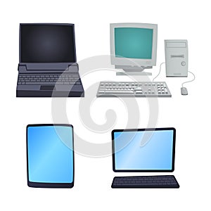 Retro computer item classic antique technology style business personal equipment and vintage pc desktop hardware