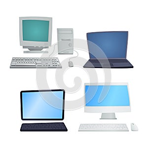 Retro computer item classic antique technology style business personal equipment and vintage pc desktop hardware