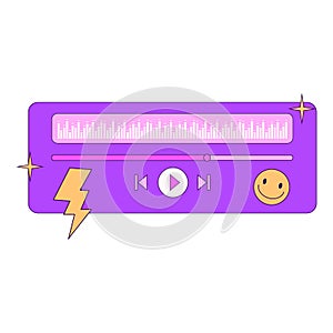 Retro computer playlist windowns element.