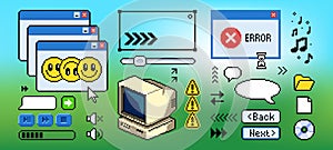 Retro computer software interface design
