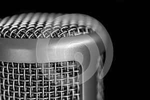 Retro condenser microphone with dark background