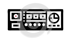 Retro Control Panel. Industrial Interface. Vintage Tech Display, vector design Generative AI