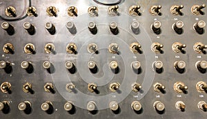 Retro control panel with switchers and buttons