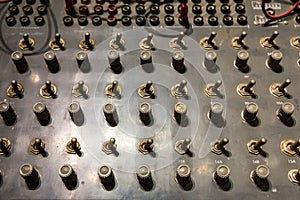 Retro control panel with switchers and buttons