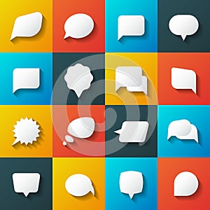 Retro converse speech bubble vector icons