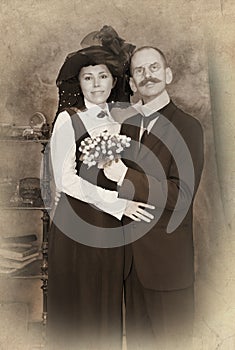 Retro couple portrait