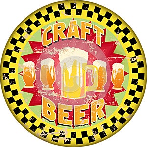 Retro craft beer advertising sign