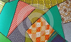 Retro crazy patchwork quilt