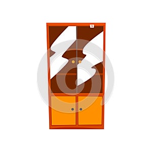 Retro cupboard, old unnecessary furniture, garage sale vector Illustration on a white background